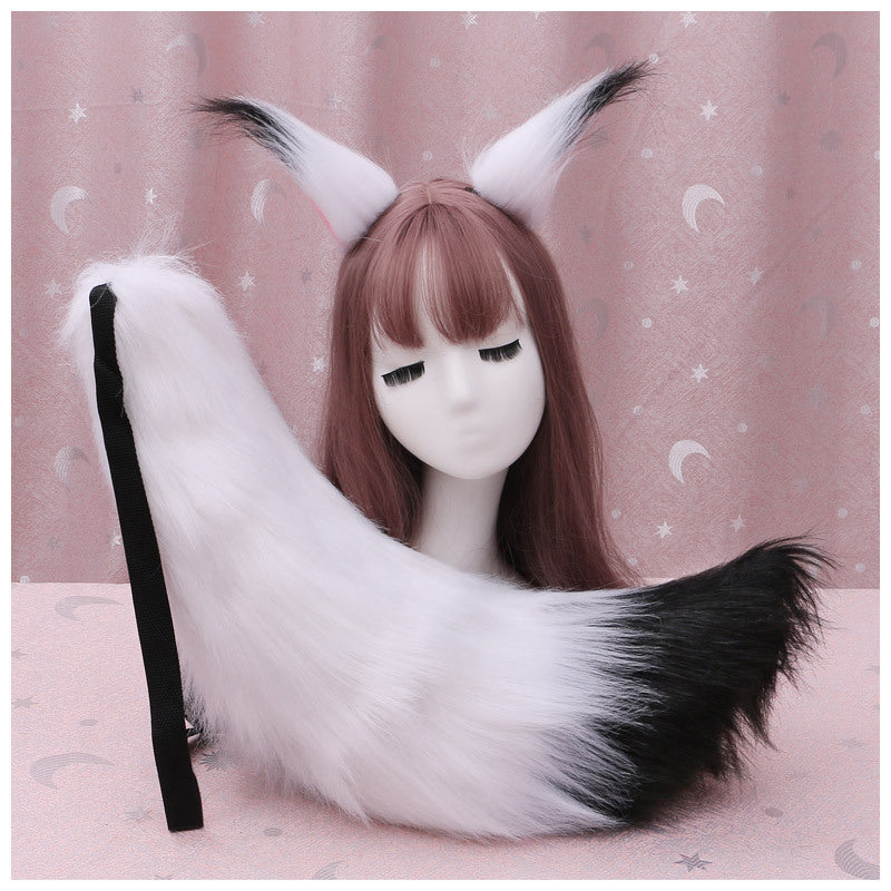 Cute Plush Fox Ear Headband with Tail for Parties and Photos - Multiple Colors