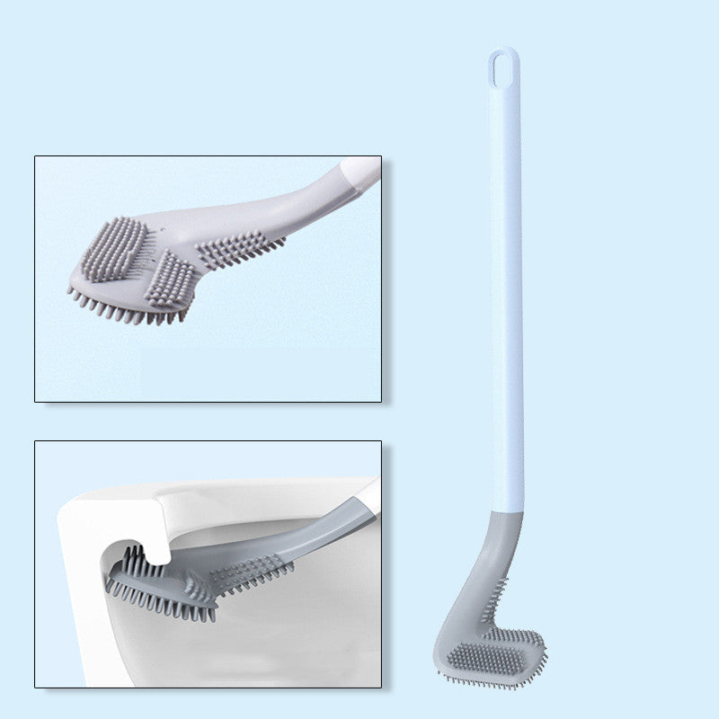 Silicone Non-Dead Corner Toilet Cleaning Brush Wall Mount Bathroom Tool