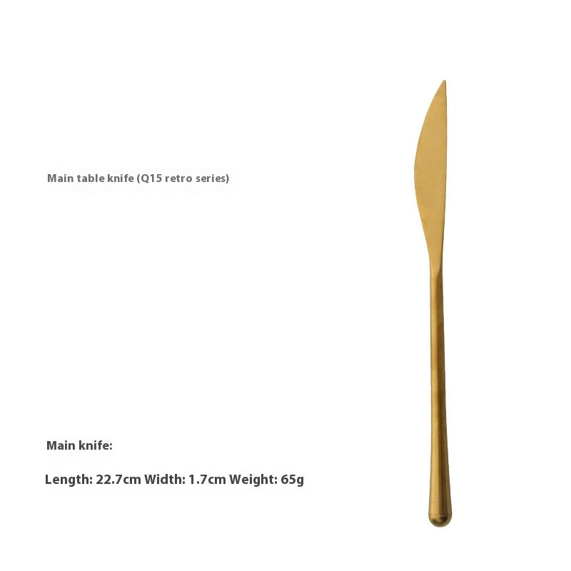 Stainless Steel Stir Knife Fork Spoon Set - Japanese-Style Distressed Kitchen Utensils