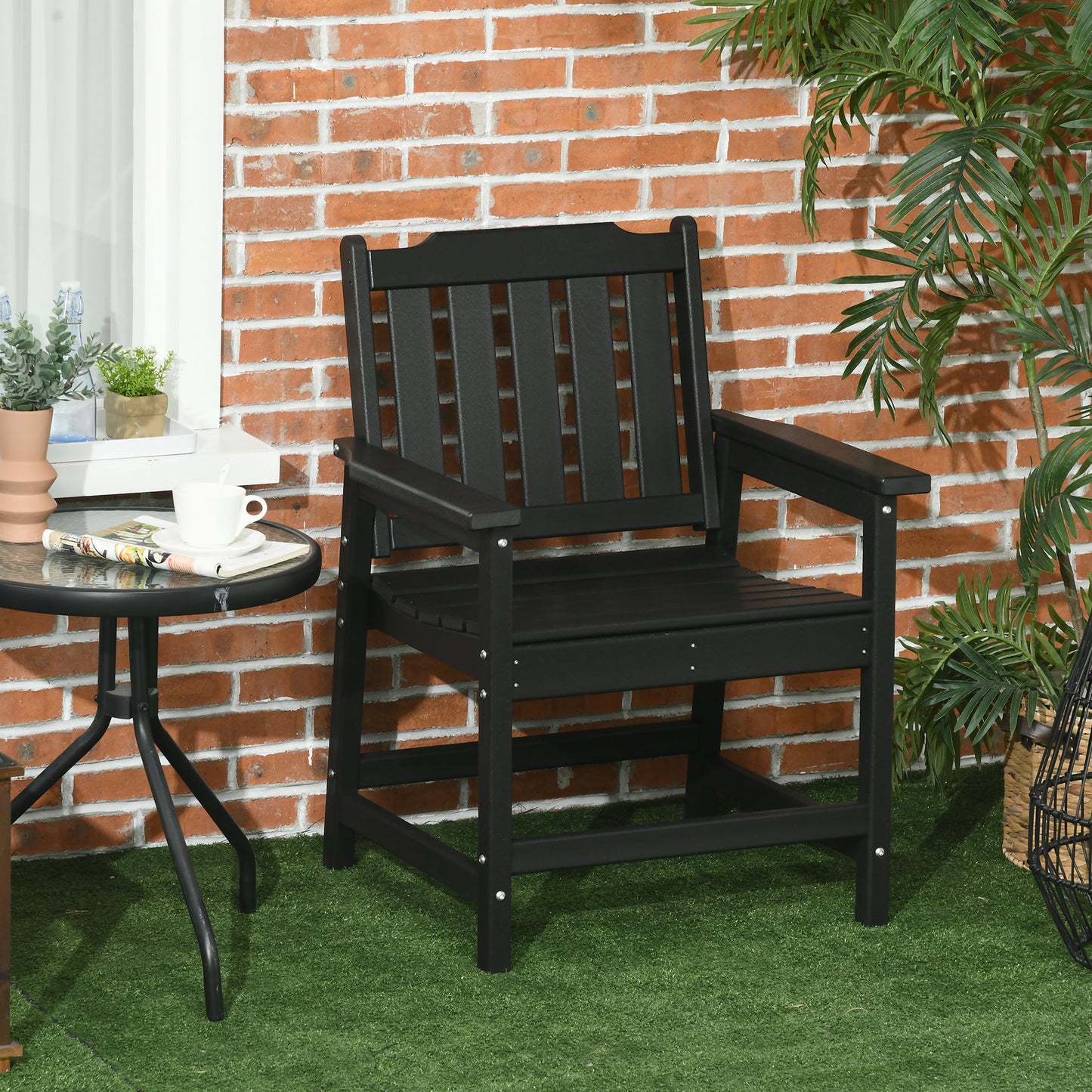 Heavy Duty HDPE Outdoor Dining Chair - Black