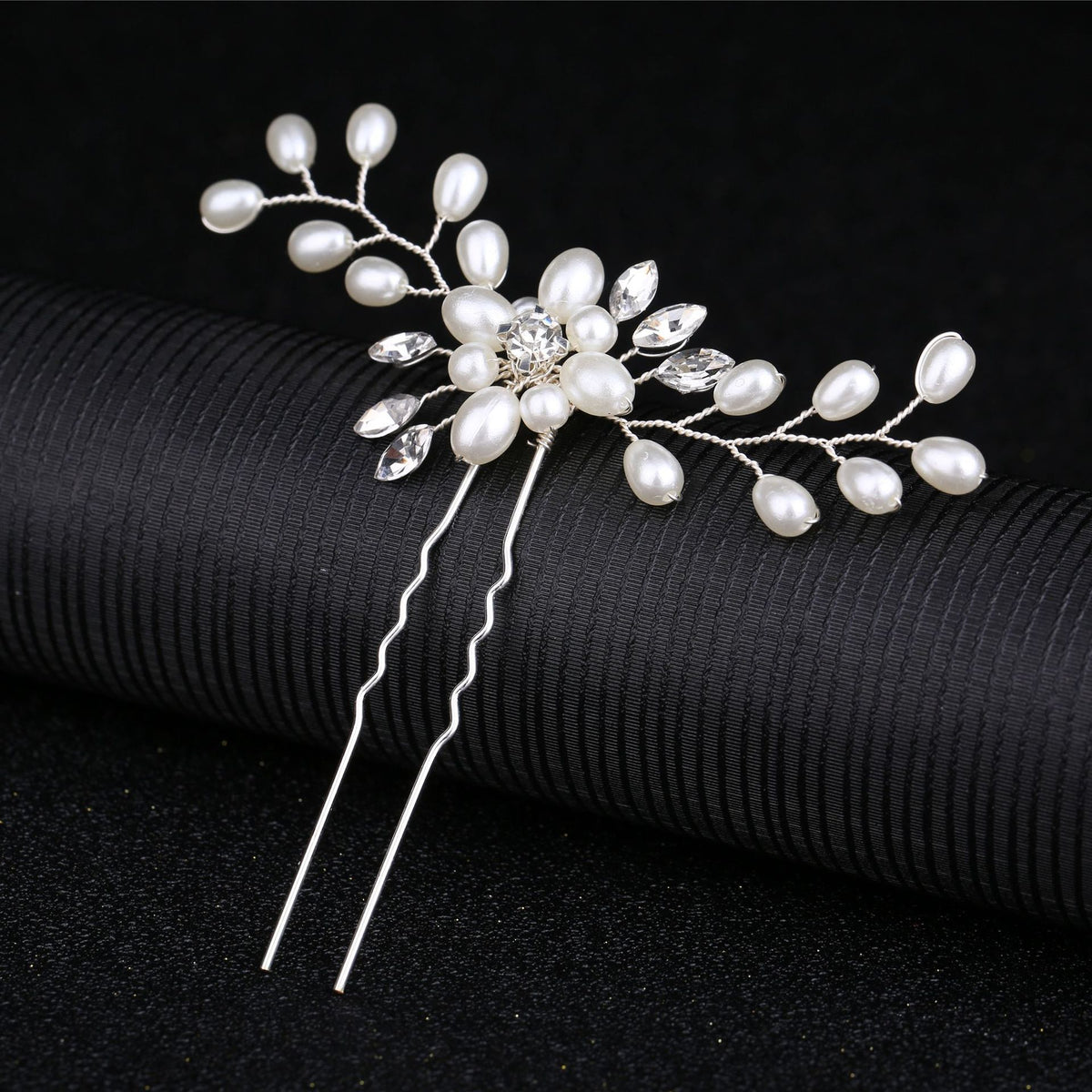 Elegant Handmade Pearl Crystal Hairpin for Bridal & Formal Hairstyles