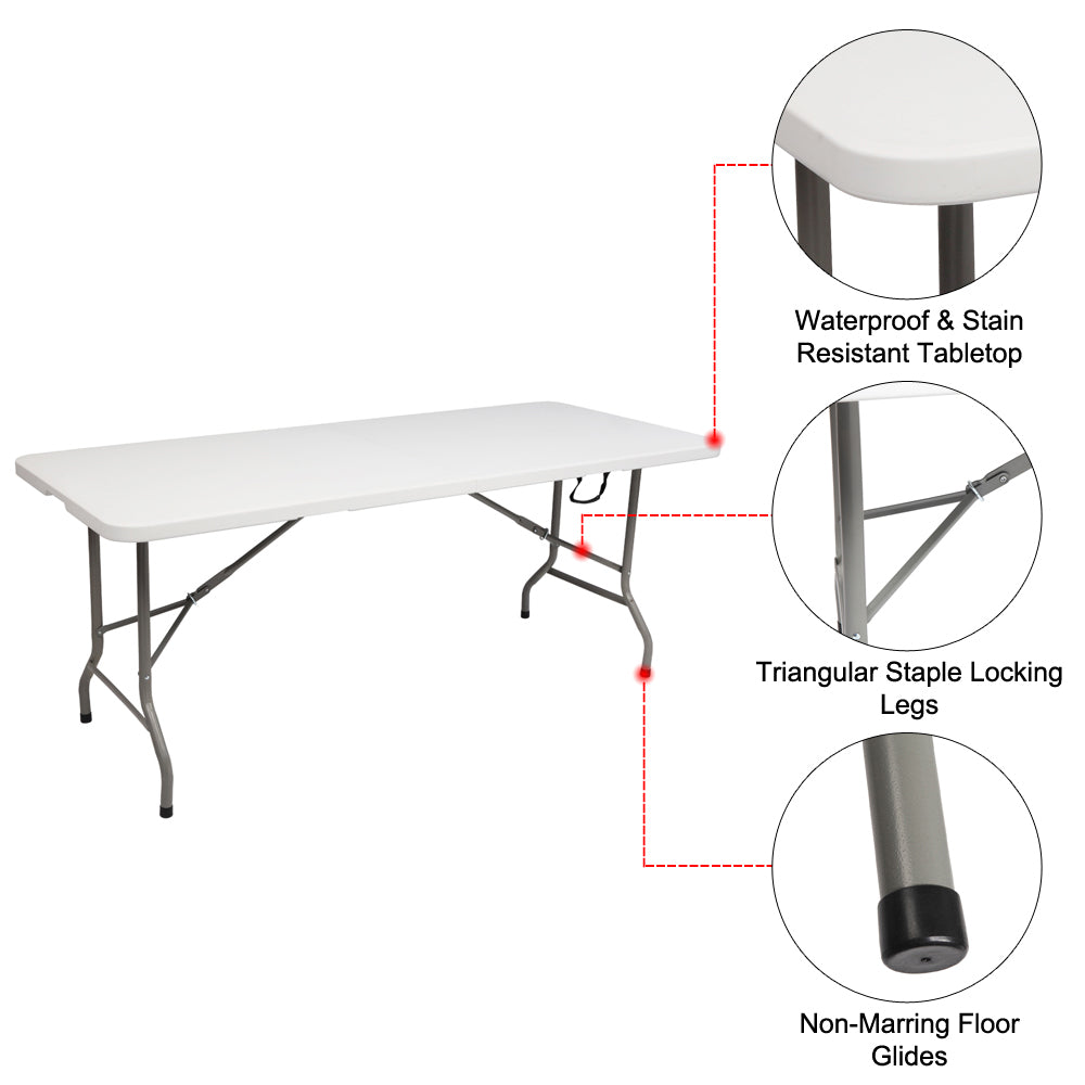 Folding Table 6ft Heavy Duty Portable