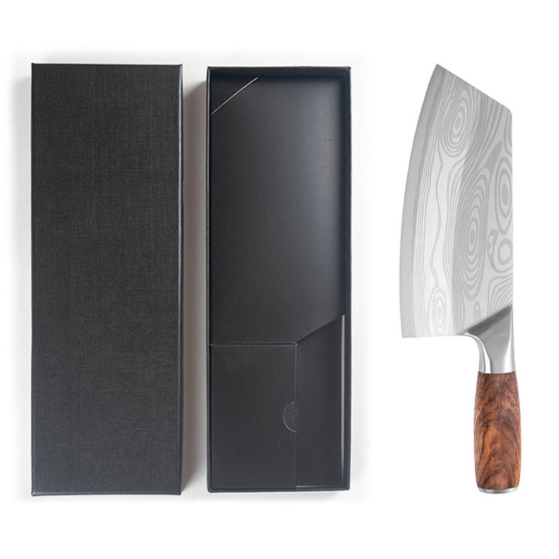 Chef's Kitchen Knife with Wooden Handle and Stainless Steel Blade - Gift Box Included