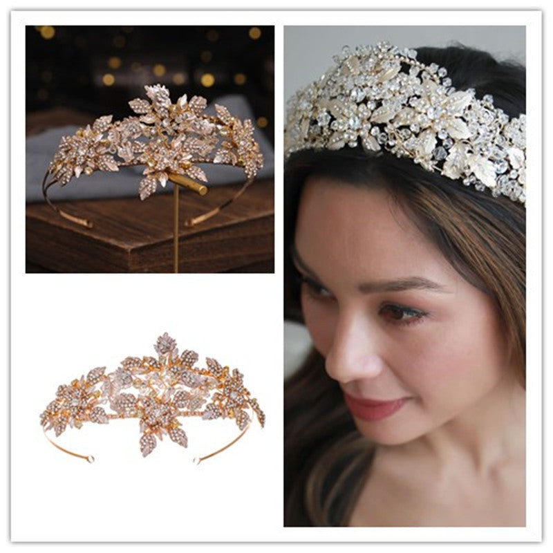 Gold Crystal Crown Headwear