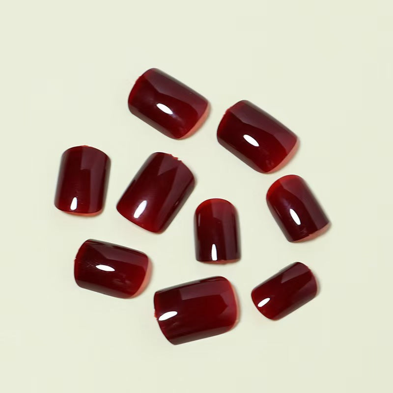 Nail Art Kit with Solid Color Nails and Glue - Long, Medium, Transparent, Almond Shapes
