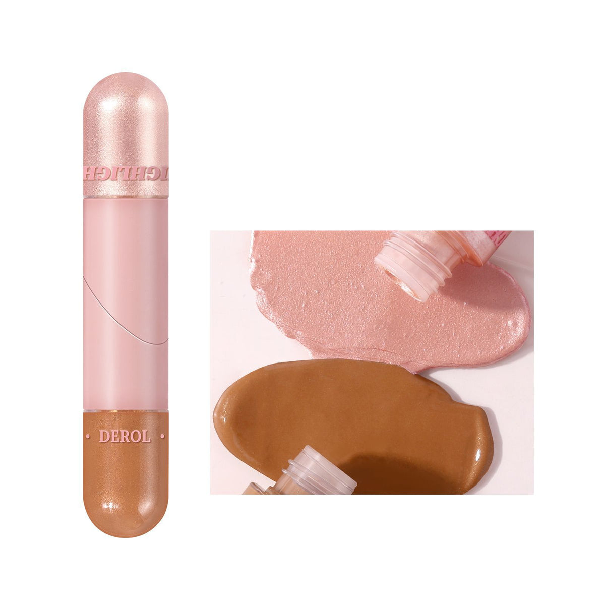 Double-Head Face Lift Cream - Foldable Tube, Two-Color Makeup Base