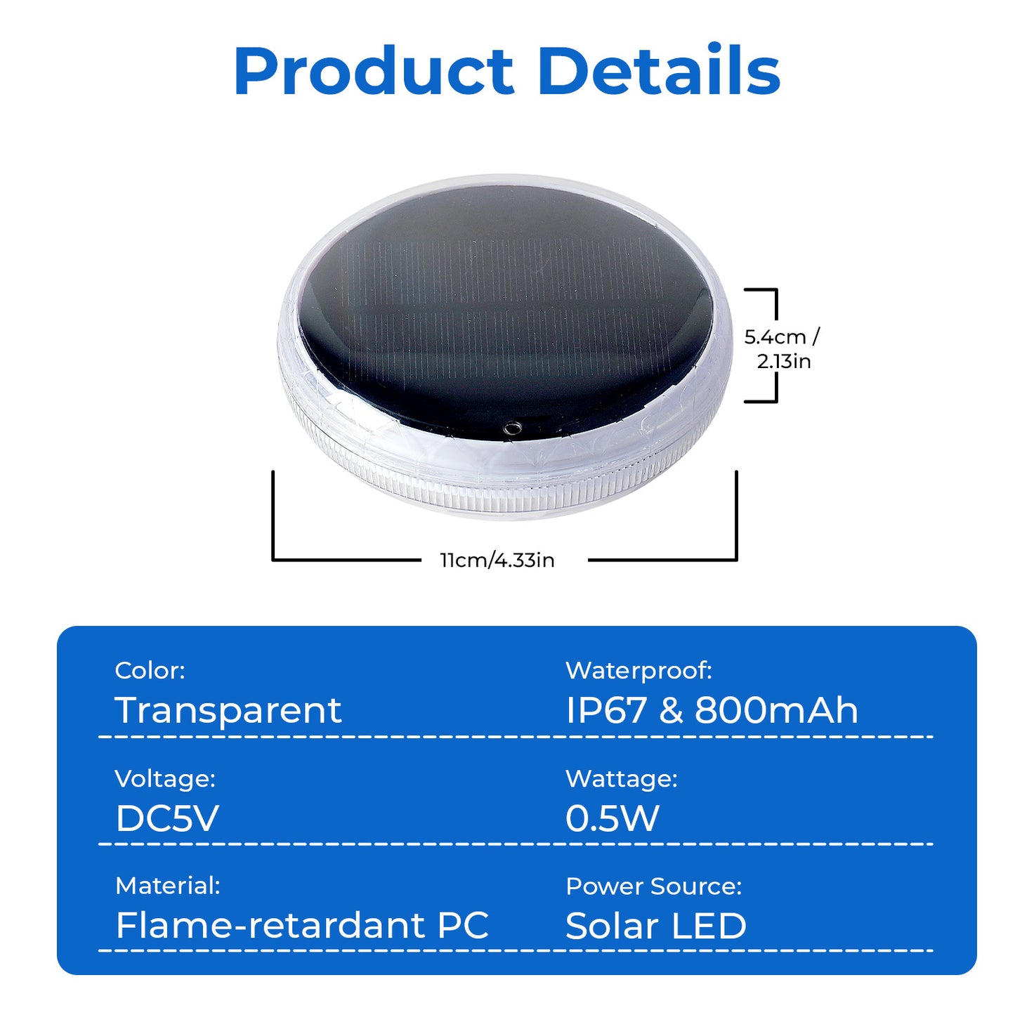 Floating Solar Pool Light with Remote Control - 12 Color Modes Waterproof LED Lamp