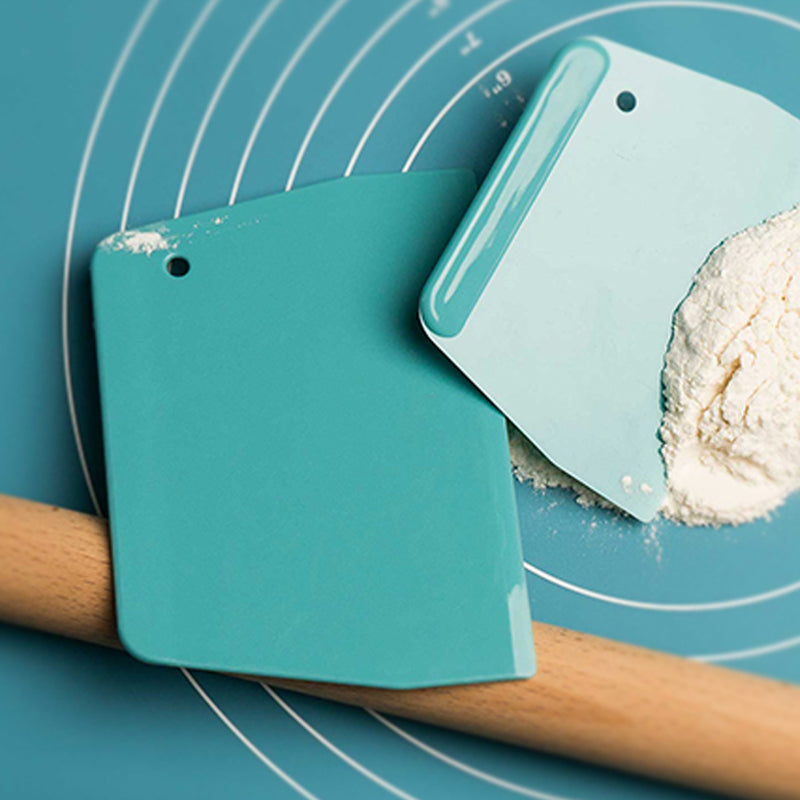 Kitchen Dough Scraper Set Non-Stick Plastic Baking Tool for Baking & Cooking