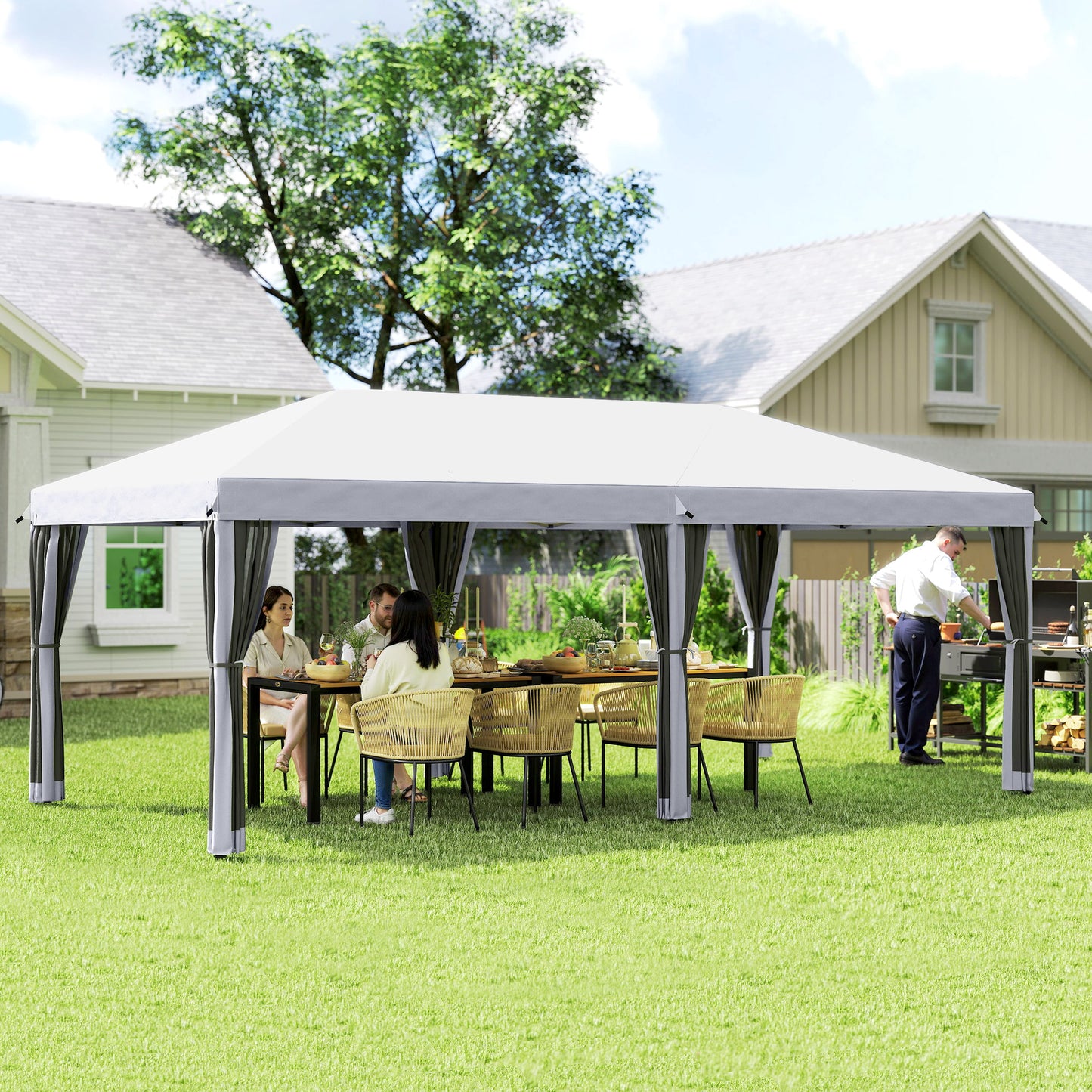 10x20 Pop Up Canopy Tent with Netting - Heavy Duty Sun Shelter