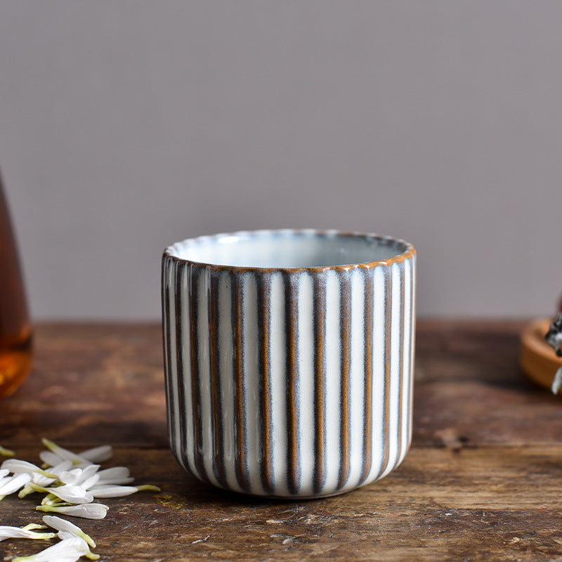 Ceramic Baked Pottery Cup Set for Home & Restaurant Use - Multiple Colors
