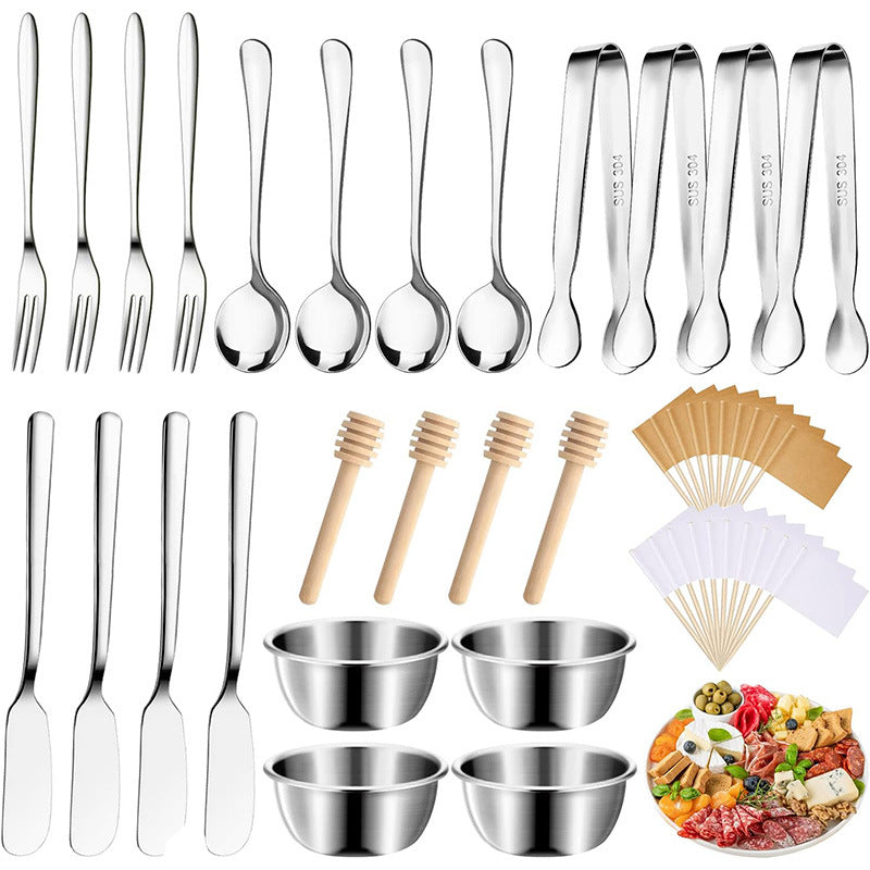 Stainless Steel Western-Style Cutlery Set - 44 Pieces Silver & Gold