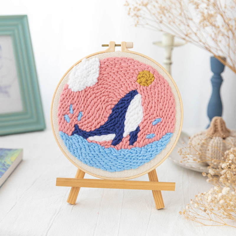 Embroidery Hoop Kit for Cross-Stitch Crafting - Plastic Canvas, 20cm