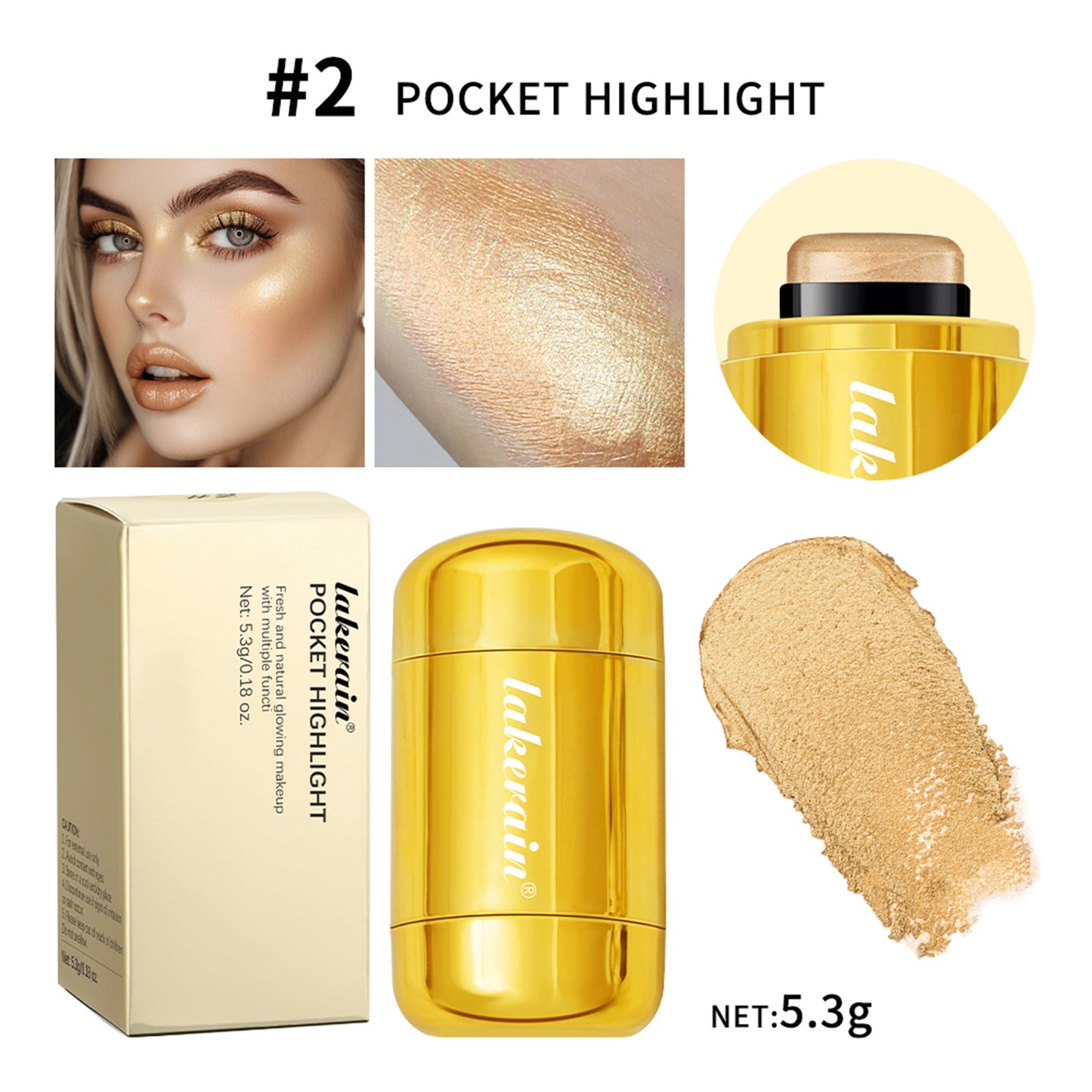 Glittering Blush Highlighter Repair Beauty Bar for Face & Skin