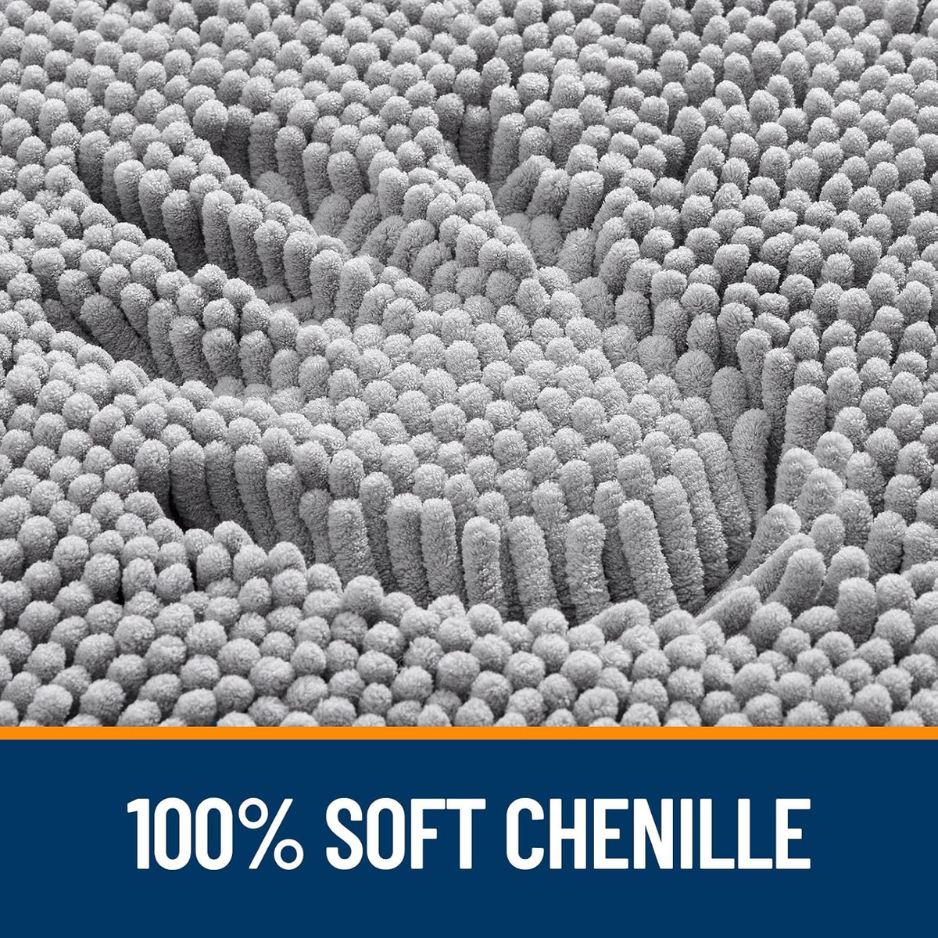 Extra Soft Chenille Bathroom Rug - 30" x 20" Grey Bath Mat