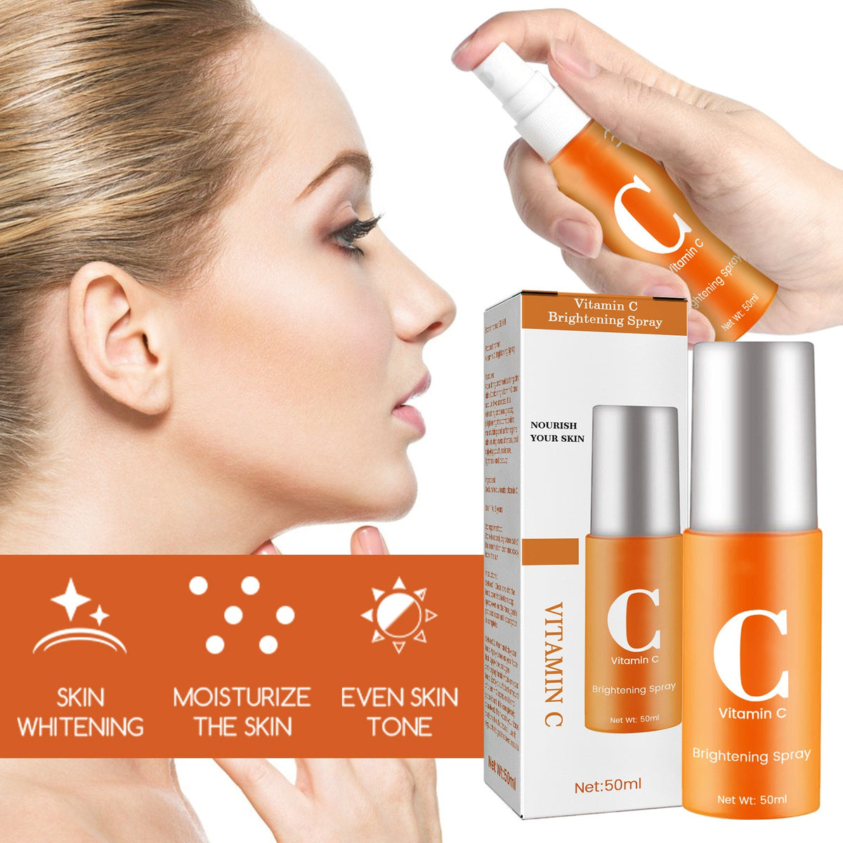 Vitamin C Moisturizing Facial Spray - Hydrating Skin Care Mist 50ml