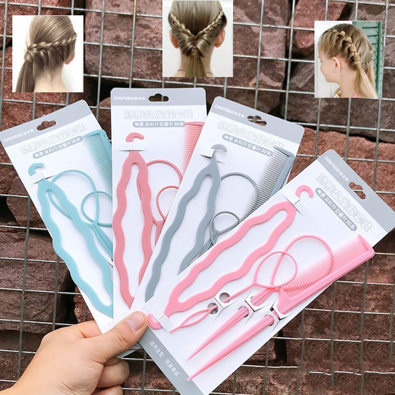 Plastic Comb Pattern Design Hair Pulling Needle Ball Head Hair Curler - Multi Colors