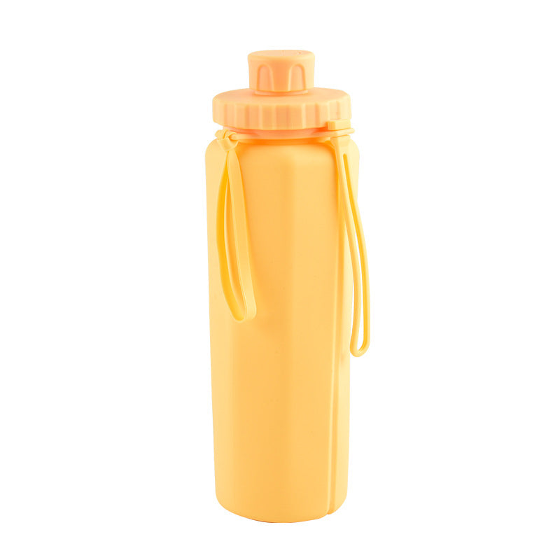 Silicone Folding Water Bottle 600ml for Outdoor Sports and Travel