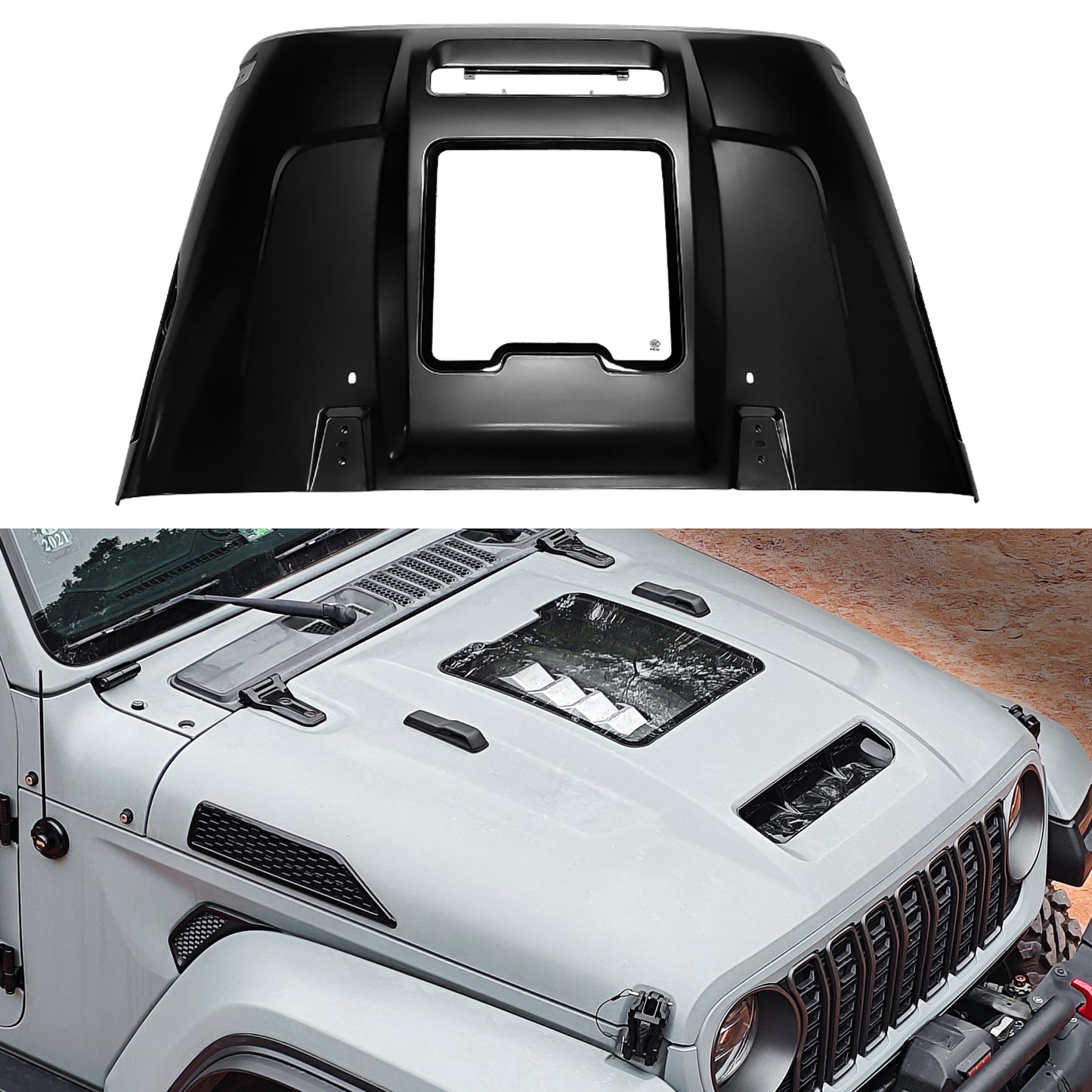 Space-Capsule Style Heat Dispersion Hood for Jeep Wrangler & Gladiator