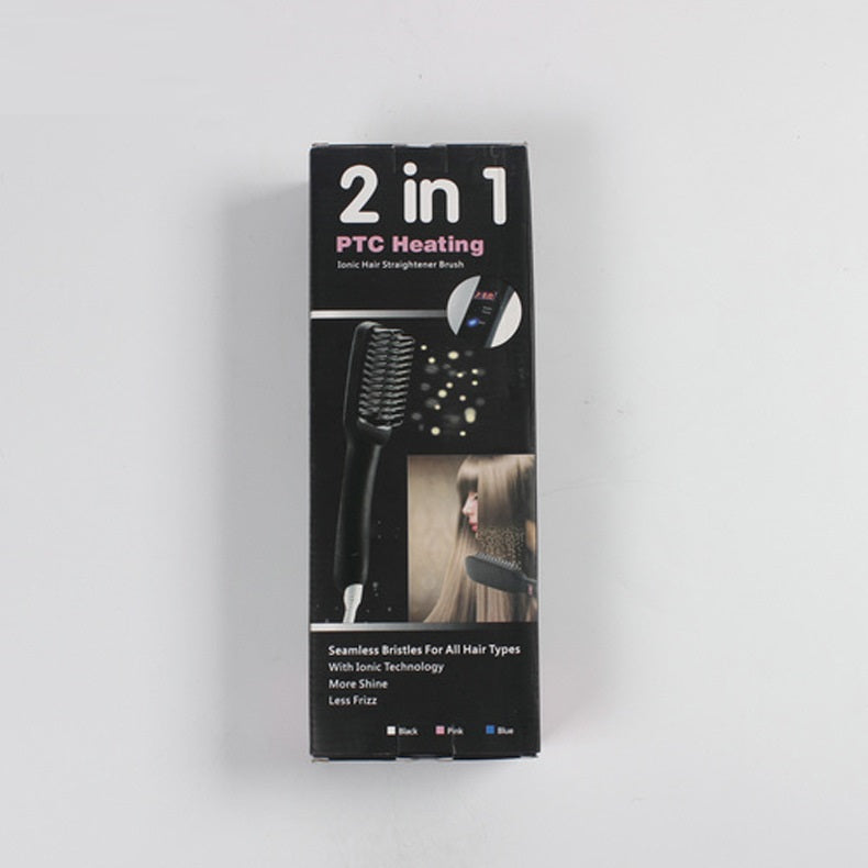 Two-in-One Negative Ion Hair Straightening Comb - Electric Hair Styler
