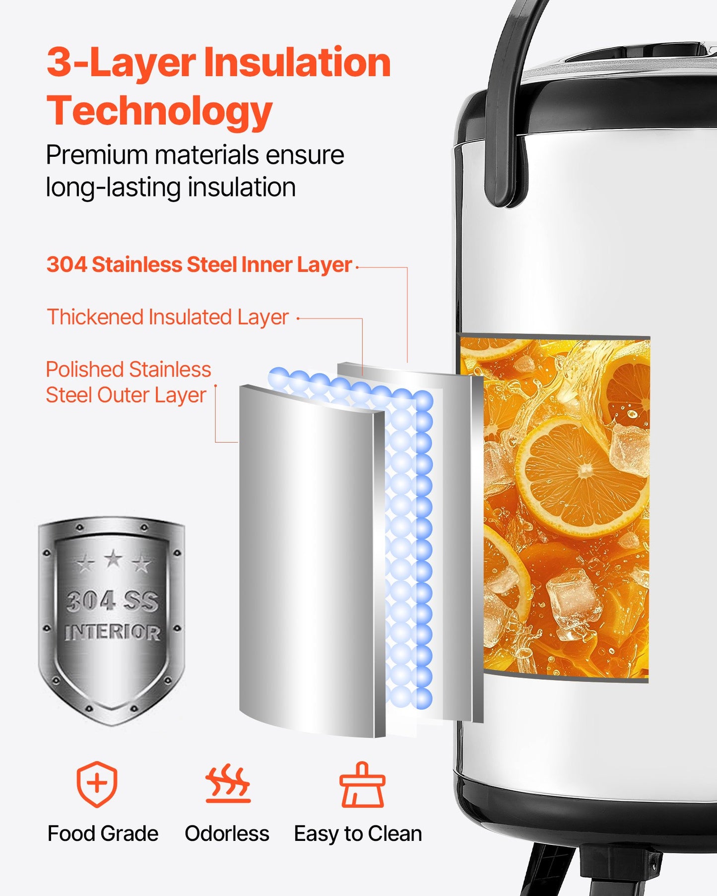 3.2 Gallon Insulated Beverage Dispenser - Stainless Steel