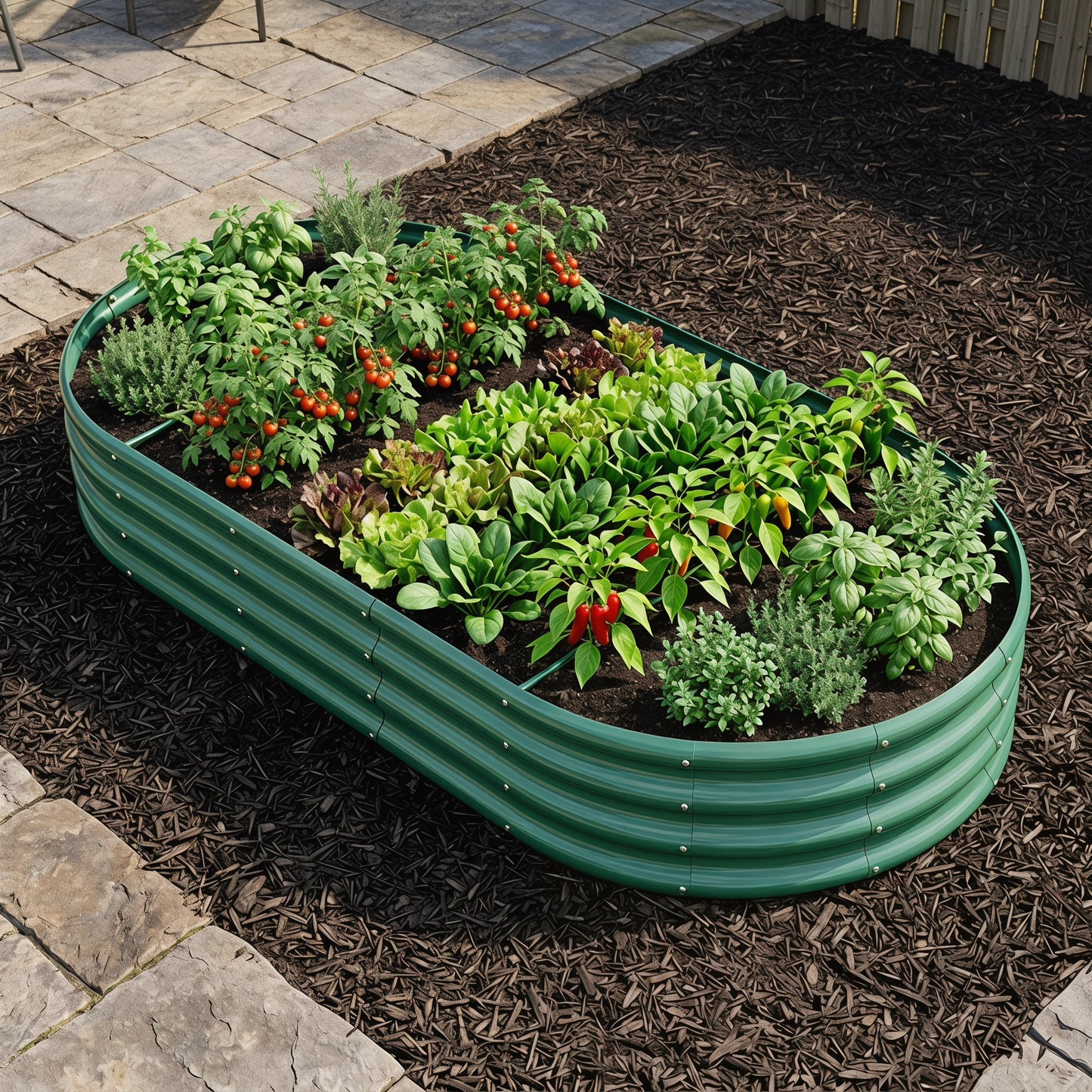 Galvanized Raised Garden Bed 8x4x1ft - Heavy Duty Metal Planter Box