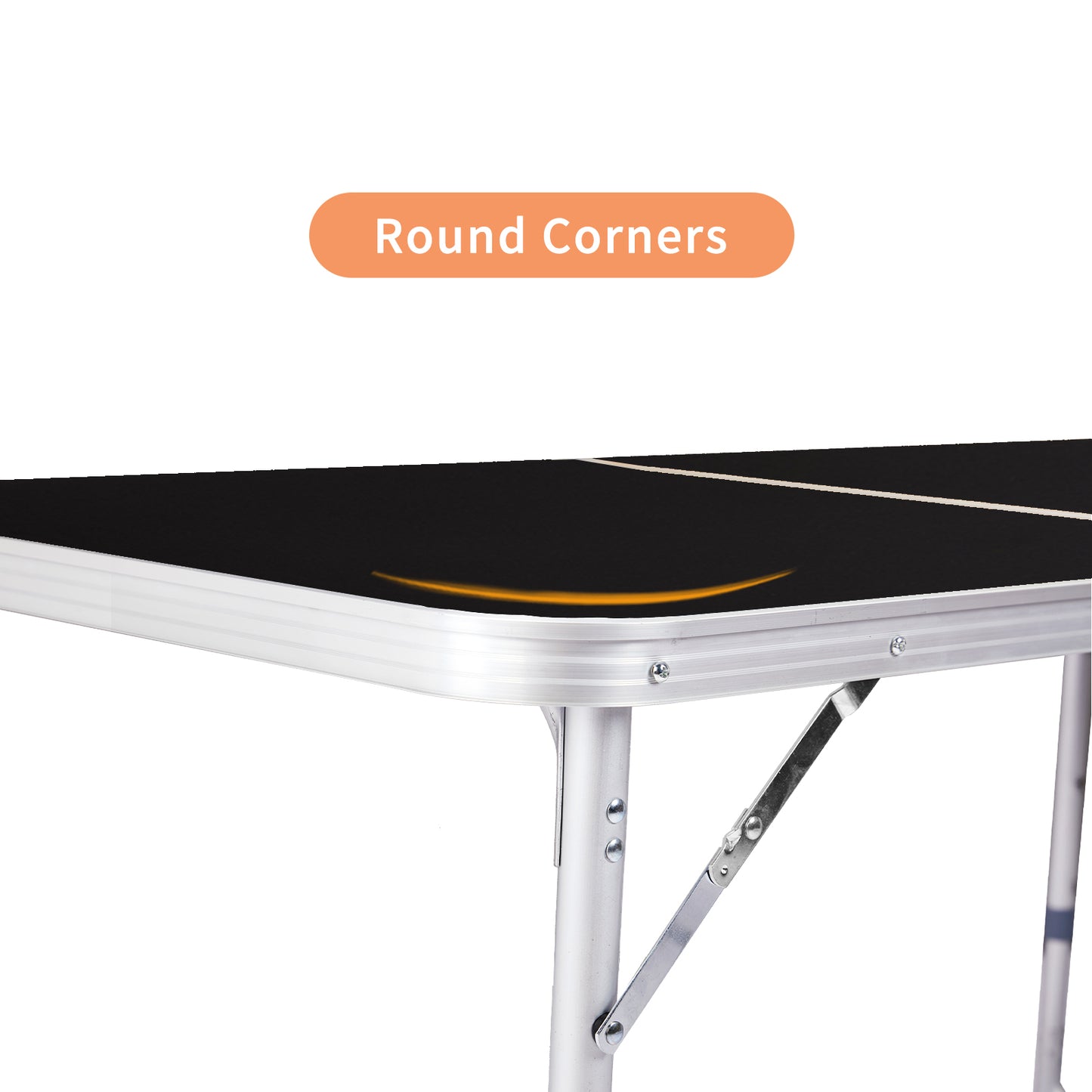 Portable Aluminum Folding Camping Table - 2.3ft Black