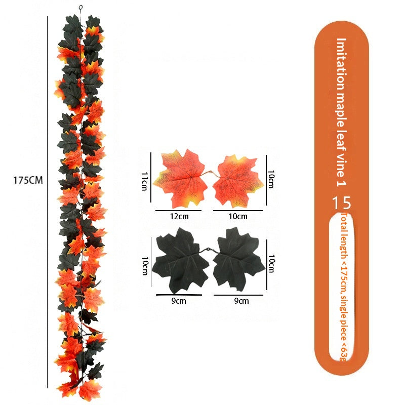 Artificial Maple Leaf Vine Wall Hanging Decoration for Halloween & Fall