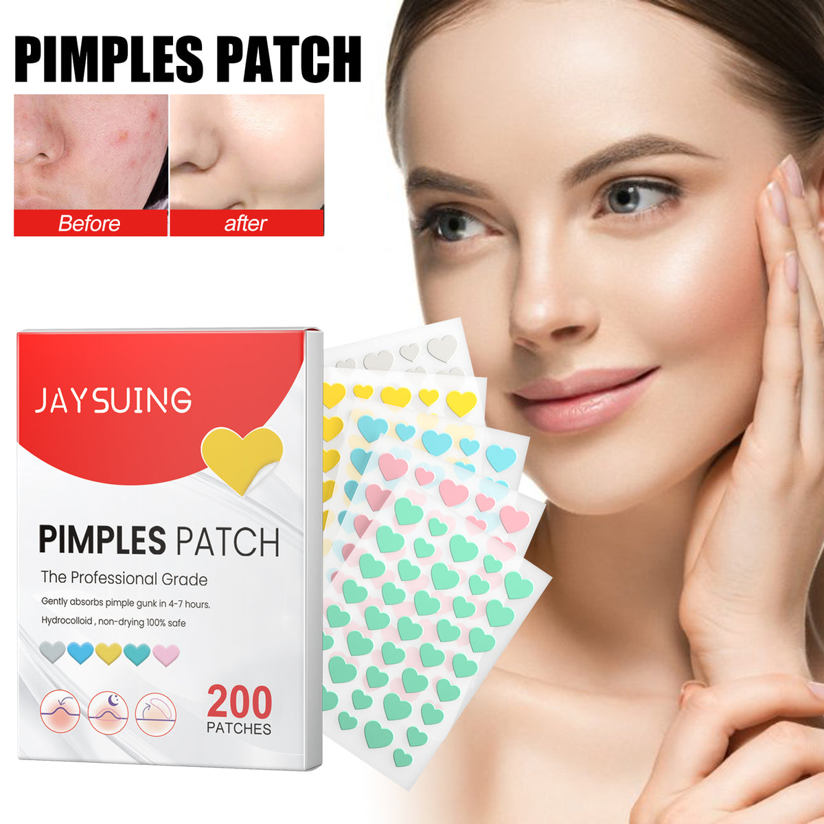 Love Clean Face Stickers 200pieces -1box