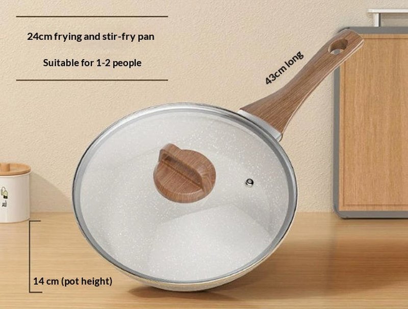 Non-Stick Flat-Bottom Frying Pan for Induction & Gas Stoves - Multiple Sizes