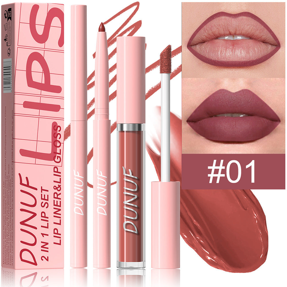 Velvet Matte Lip Glaze Set - Long-lasting, Highly Pigmented Lipstick for Natural Nude Look