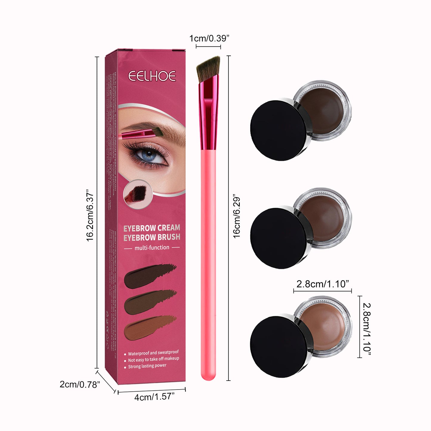 Multi-Functional Eyebrow Makeup Kit - Waterproof Gel and Precision Brush Set