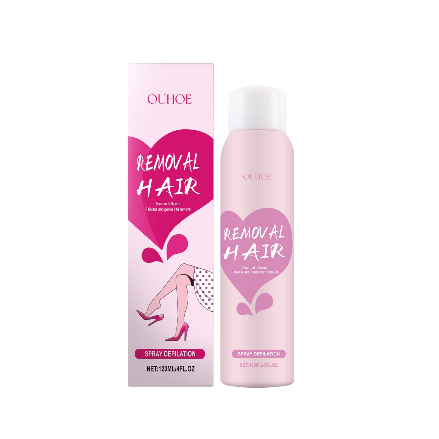 Gentle Mousse Hair Removal Spray for Body, Arms, and Legs - 120ml