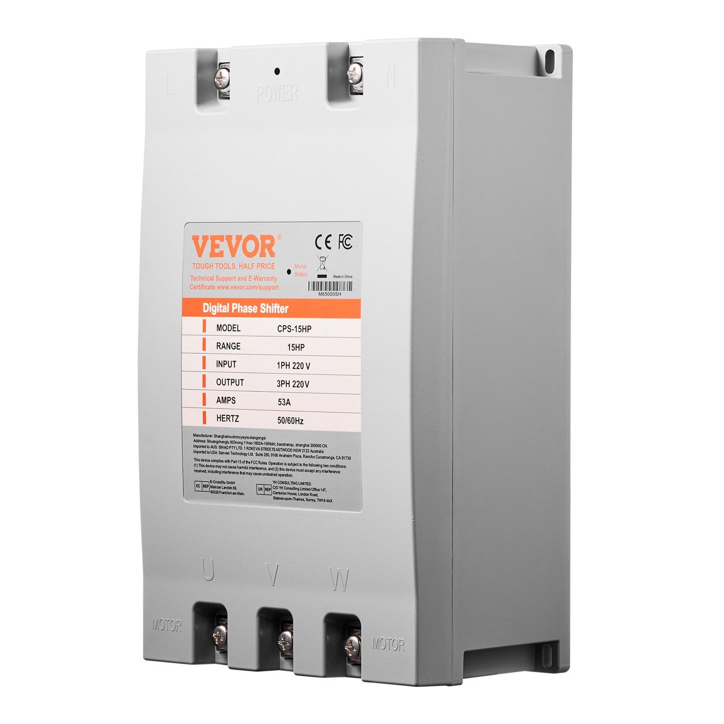 15HP 53A 220V Single to 3-Phase Power Converter for Industrial Motor Equipment
