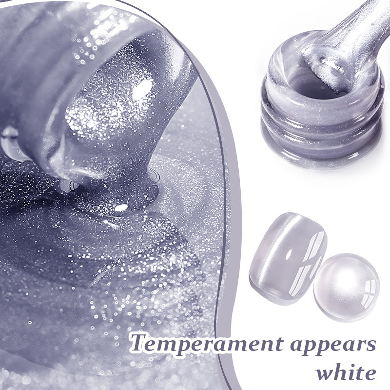 Taro Grey Magnetic Cat Eye Gel Polish - 10ml Shimmer Soak Off Nail Gel