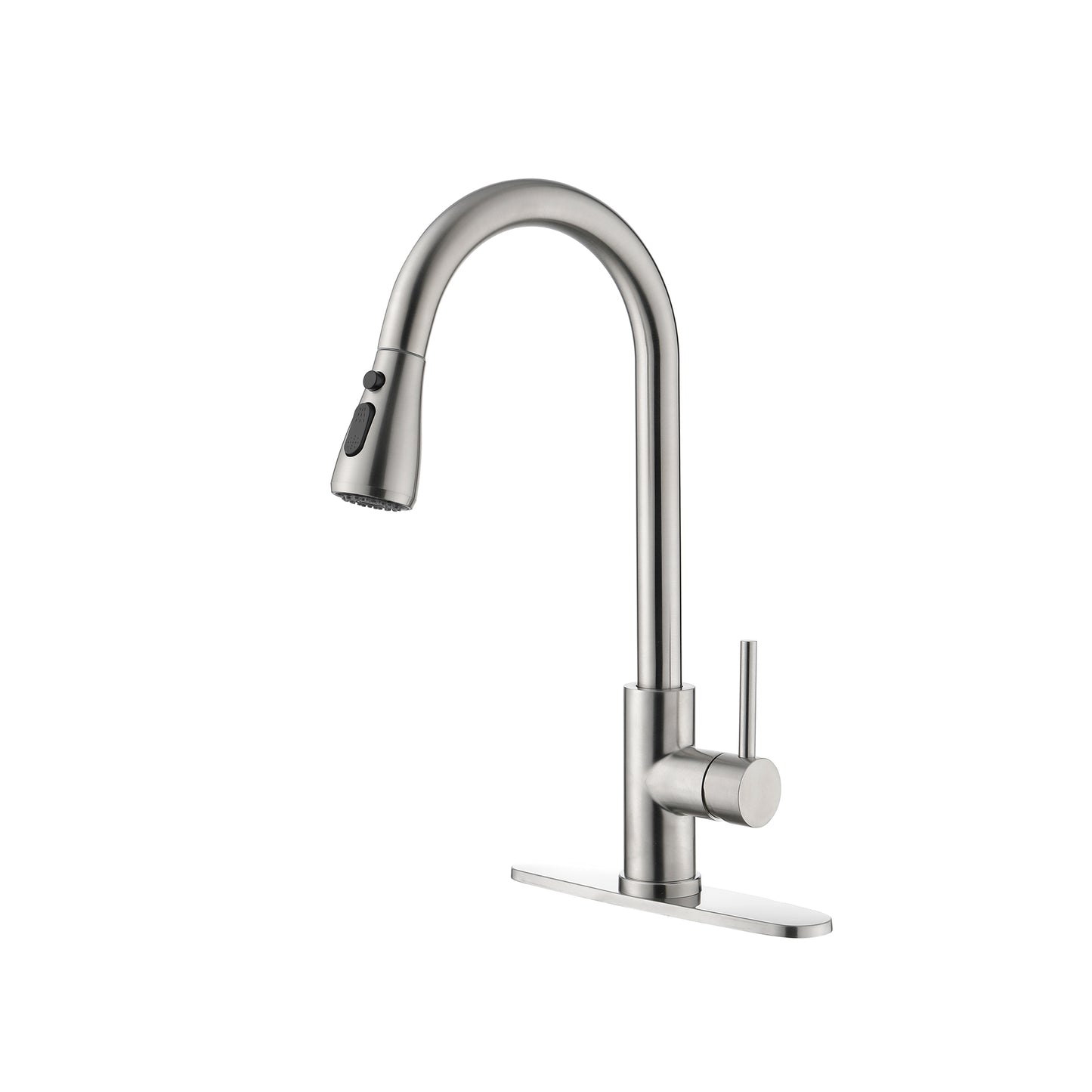 Single Handle Stainless Steel Pull Down Kitchen Faucet - Silvery