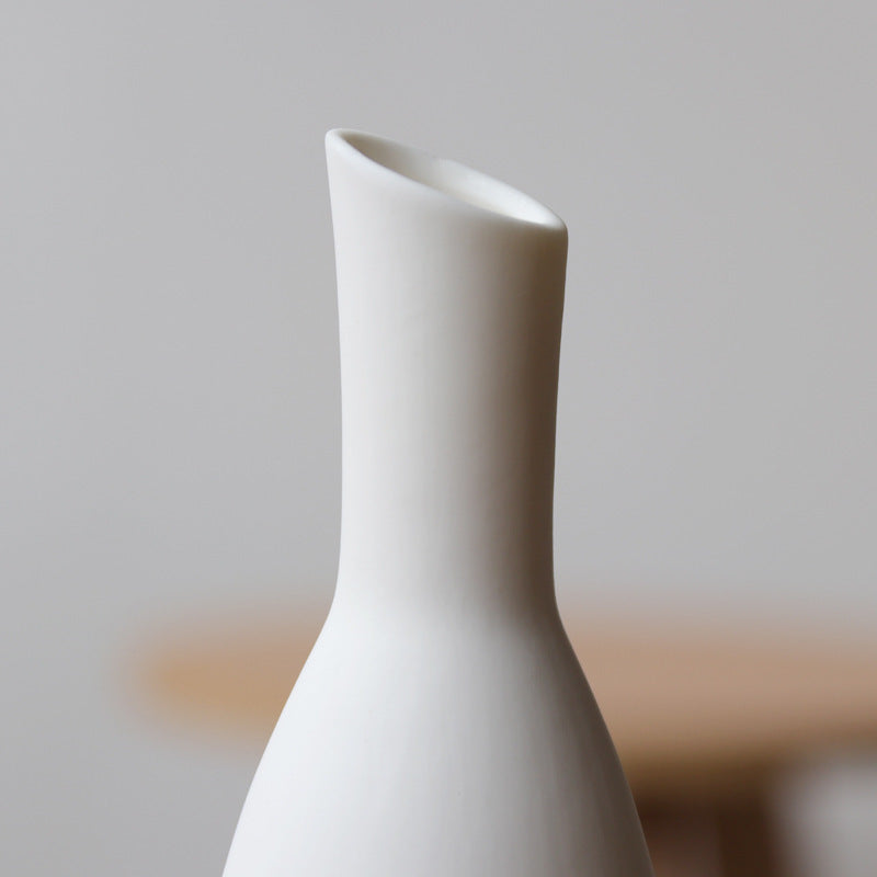 Small Ceramic Vase with Floral Landscape Pattern - European Style Home Decor