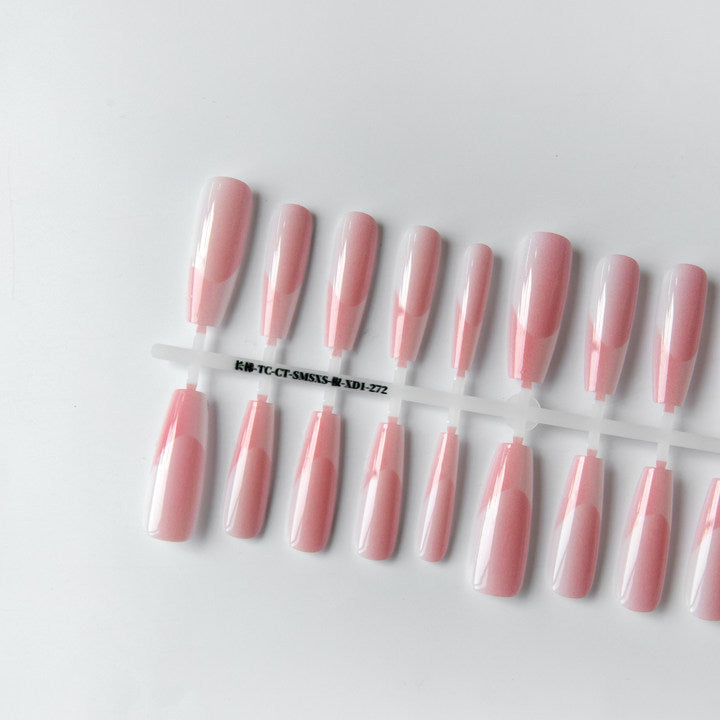 Long Crystal Plated Frosted Nail Stickers for Nail Art - French & European Styles