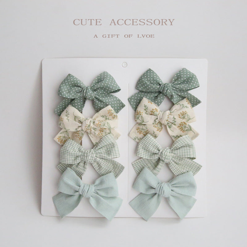Children's Bow Hair Clips Set, 8-Piece