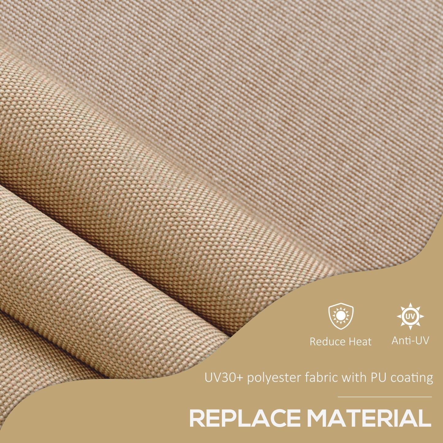 Manual Retractable Patio Awning - UV Resistant, 6.5' x 4', Beige