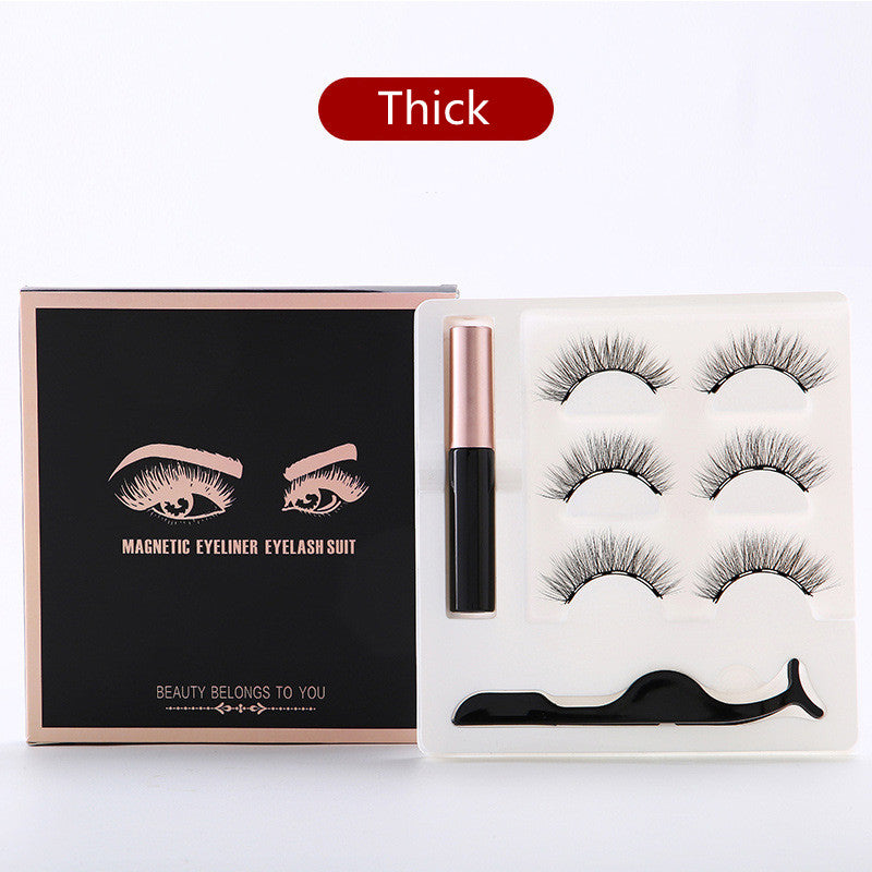 Magnetic Eyelash Set with Eyeliner and Tweezers - Natural, Thick, Slender Variants