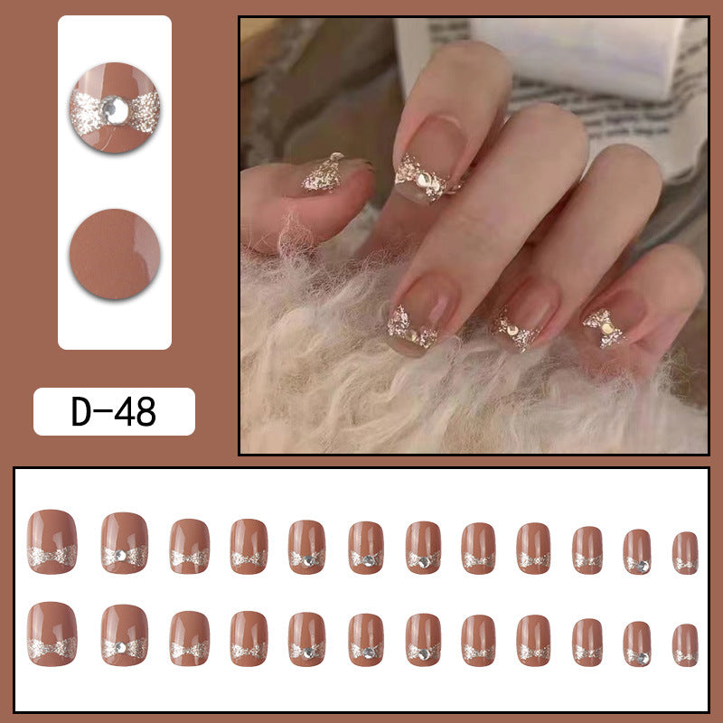 Wearable Nail Art Patches Set with Glue - Translucent Ice & Color Variants
