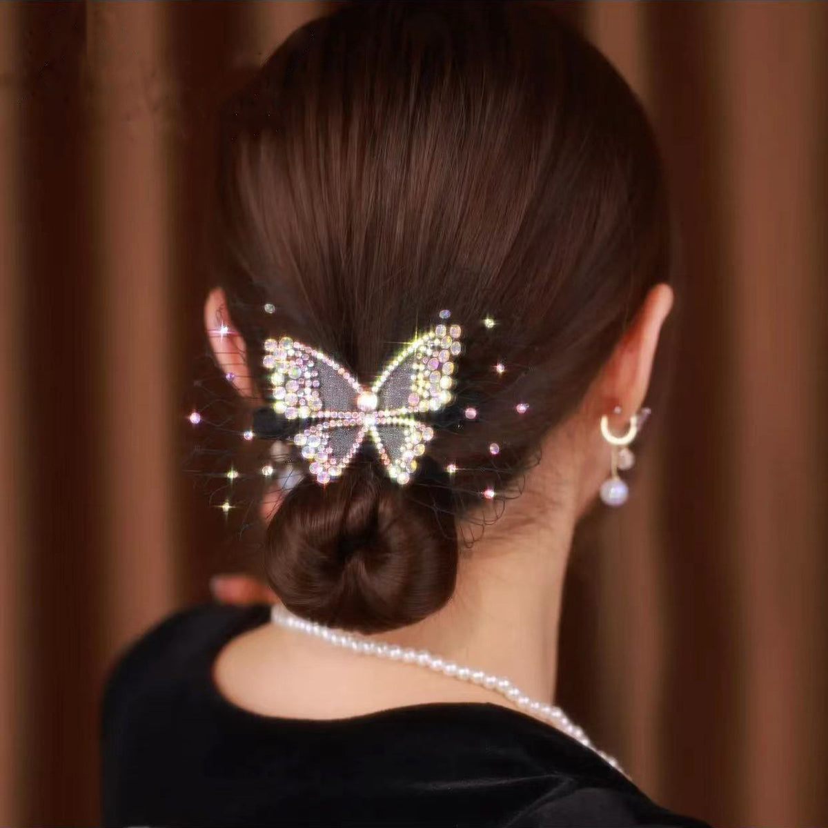 Butterfly Hairpin Clip with Rhinestone - Multiple Colors