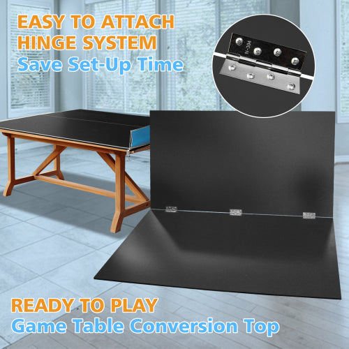 7x4ft Black Foldable Ping Pong Conversion Top - Portable Table Tennis
