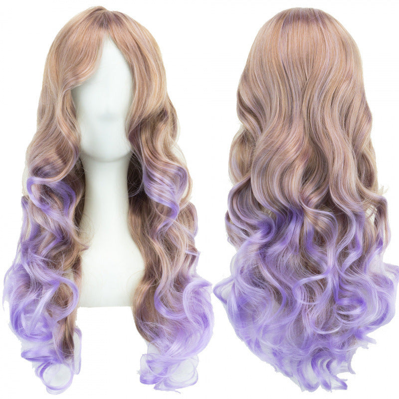Colorful Synthetic Wig for Dance Parties - Long Curly Cosplay Hair