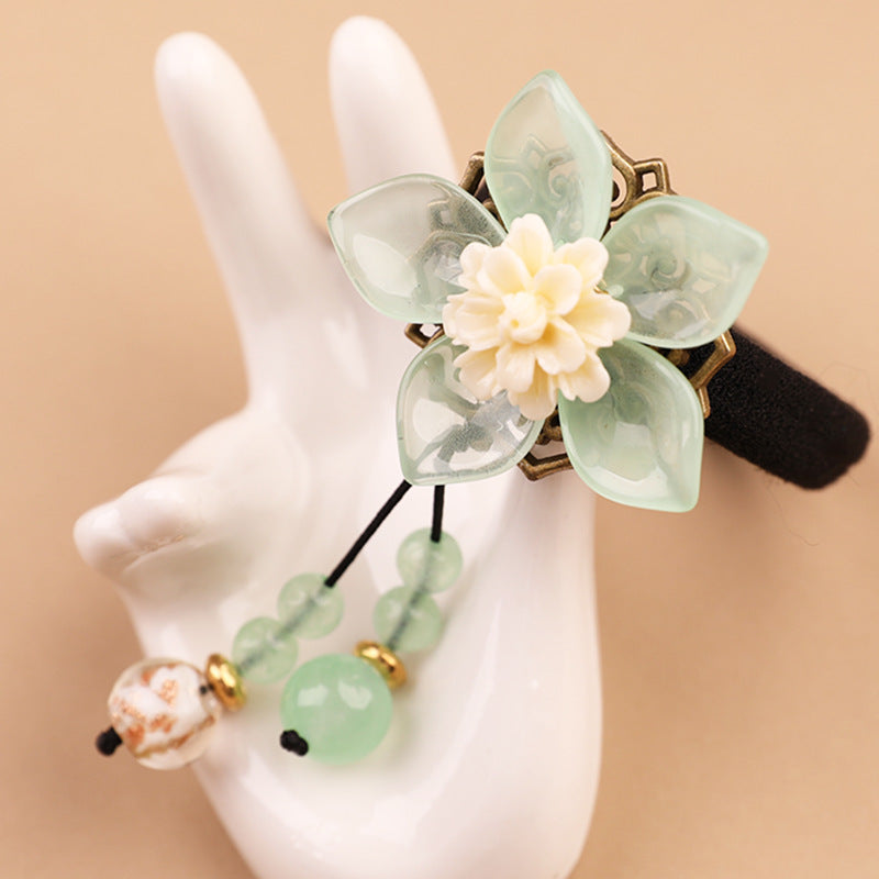 Retro Ponytail Hair Tie - Green