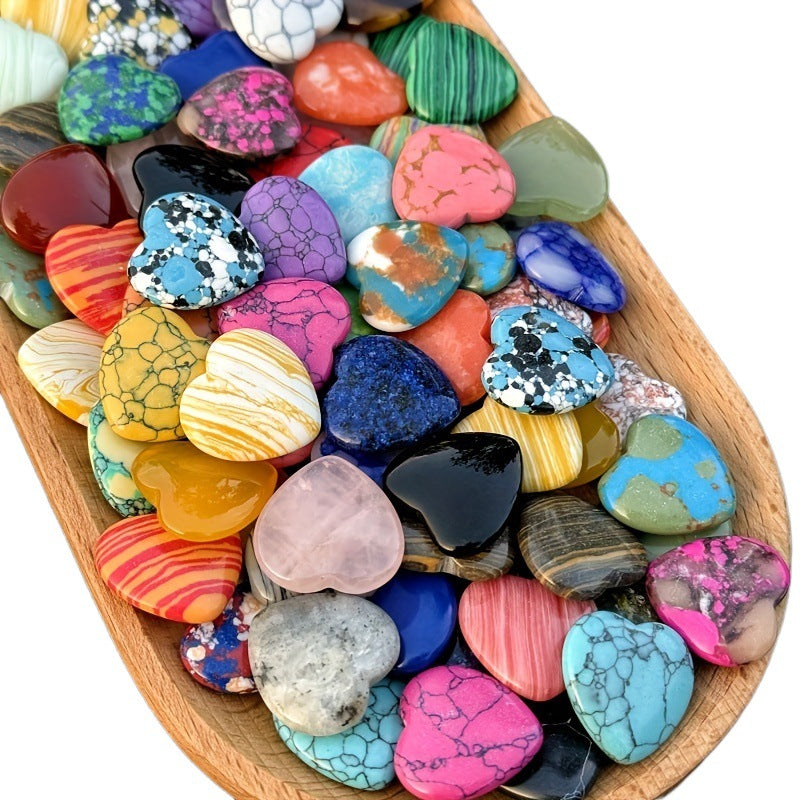 Crystal Heart Gem Ornaments Set - Small Decorative Love Crystals for Home & Garden