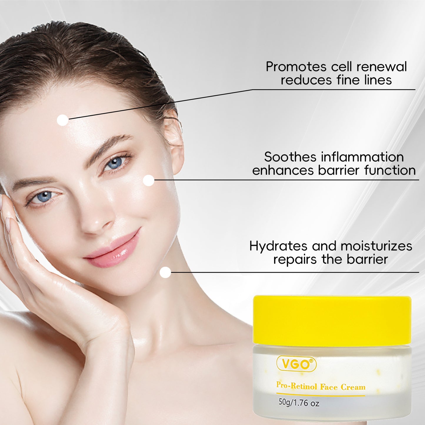 Pro-Retinol Face Cream for Anti-Aging and Skin Repair - 50g