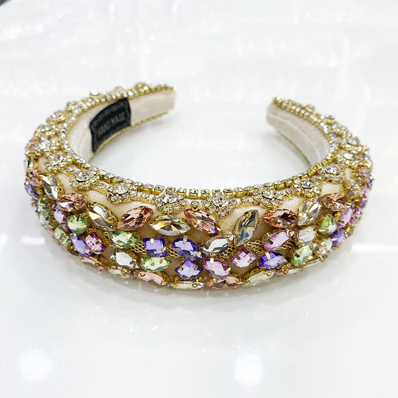Rhinestone Wide Hair Band - U-Shape Headband