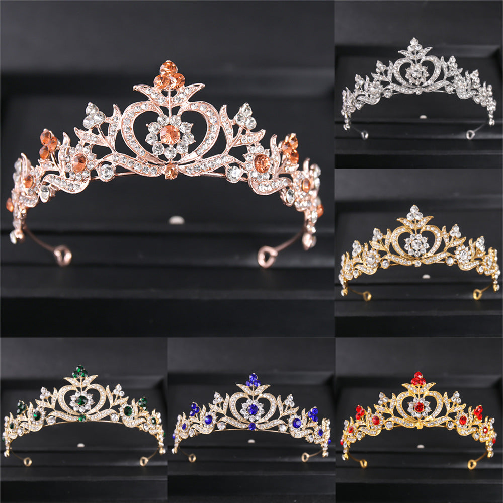 Baroque Pearl Rhinestone Crown Hair Accessory