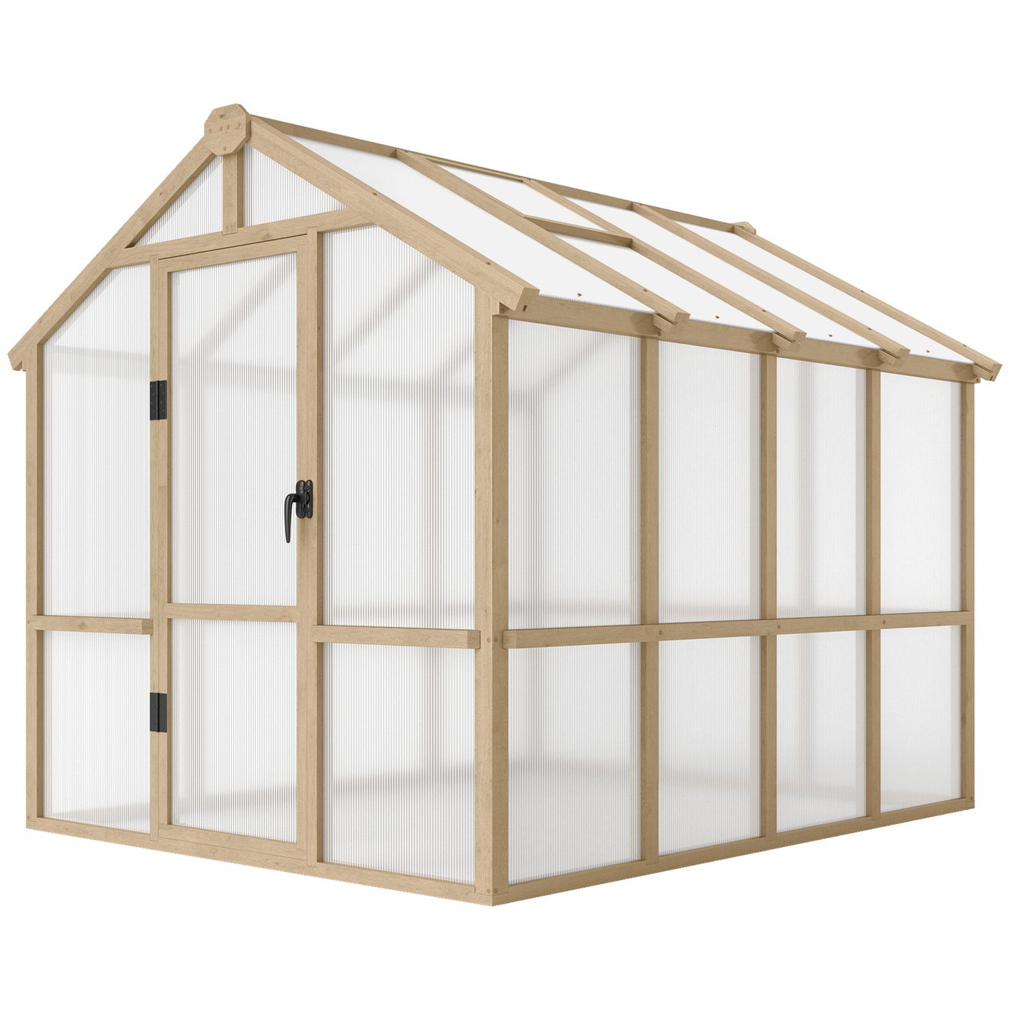 Walk-In Greenhouse Kit - 6.6 x 8 Ft. Polycarbonate with Lockable Door